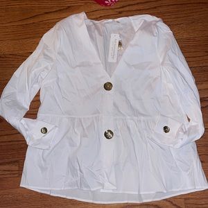 White Button Up Top